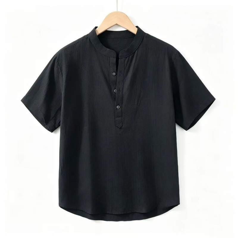 Summer Mens Short Sleeve Shirt - Linen Shirt Breathable 리뷰 및 가격
