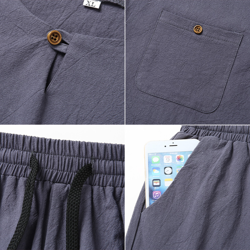 High-quality fashionable men's - Short Linen Drawstring 리뷰 및 가격