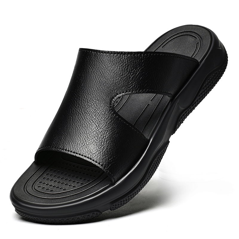 Men's Leather Slide Sandals No - Flip Flop Leather Men 리뷰 및 가격