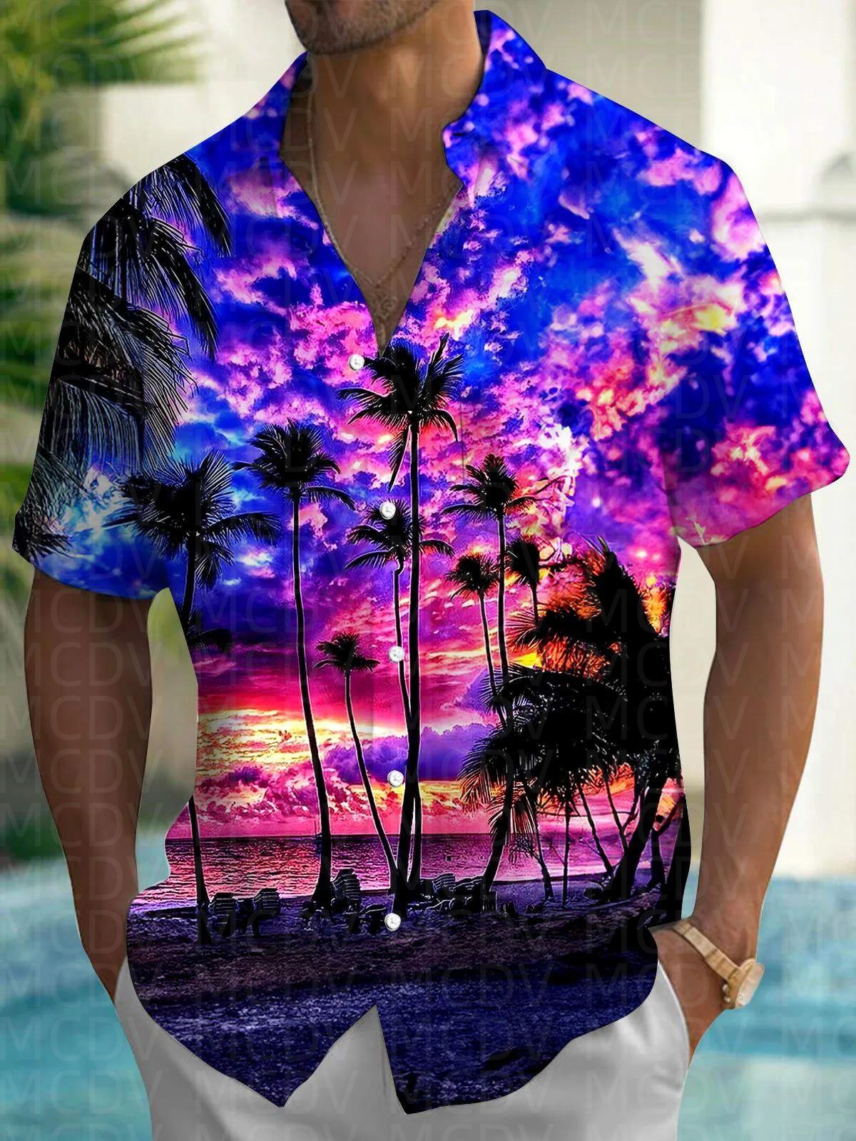 Cute Pattern Men's Hawaiian Sh - Shirt Camp Collar 리뷰 및 가격