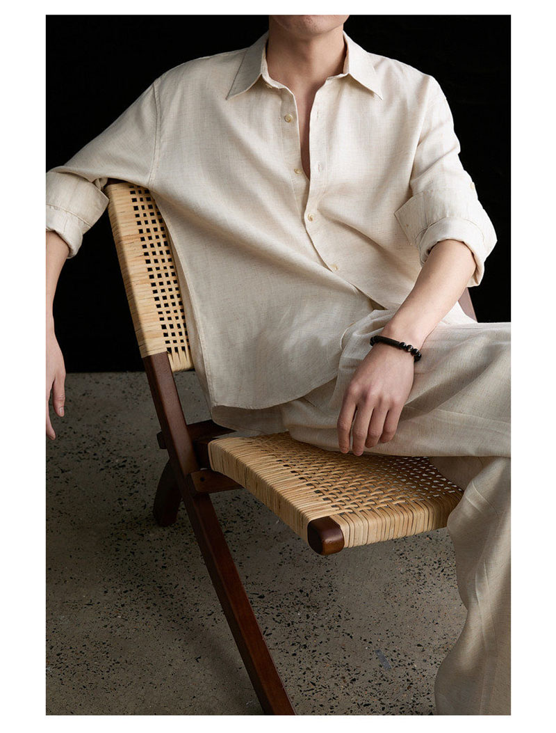 High-end Natural Linen Men's S - Linen Shirt Breathable 리뷰 및 가격