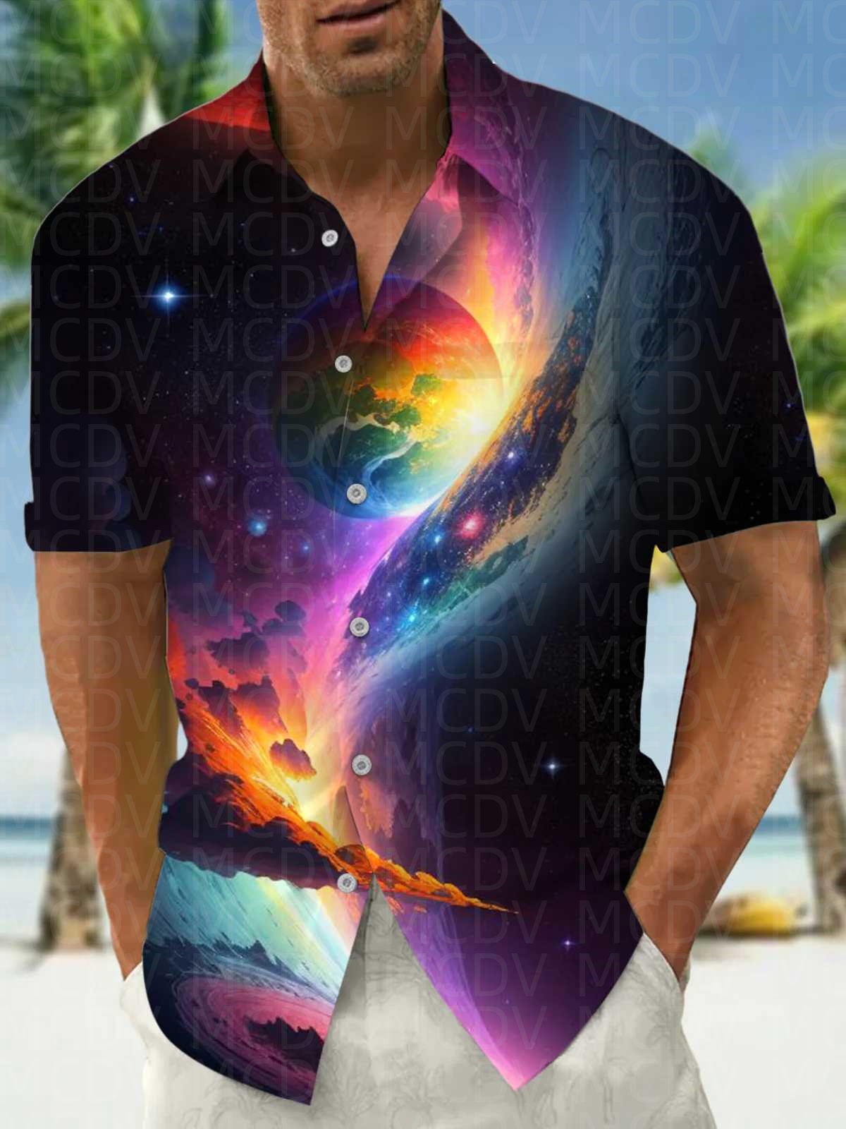 Sun Pattern Style Men's Hawaii - Shirt Camp Collar 리뷰 및 가격