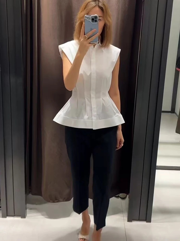 Women Casual Sleeveless Slim S - Shirt Camp Collar 리뷰 및 가격