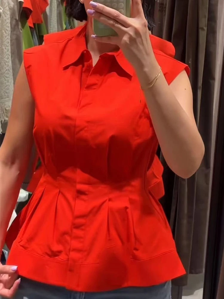 Women Casual Sleeveless Slim S - Shirt Camp Collar 리뷰 및 가격