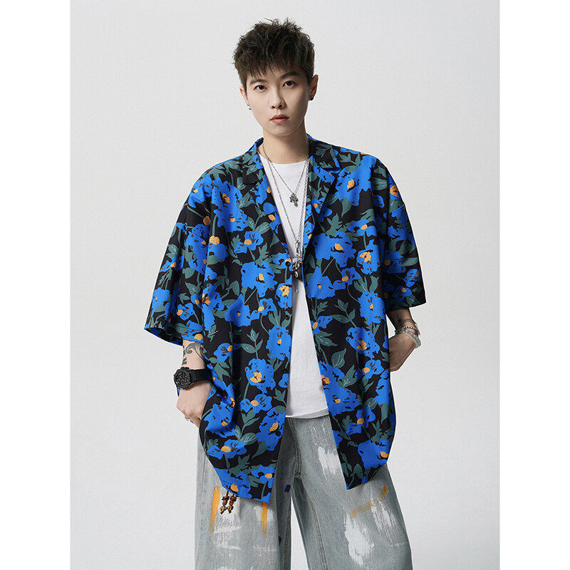 Summer Vintage Floral Print Lo - Resort Shirt Floral 리뷰 및 가격