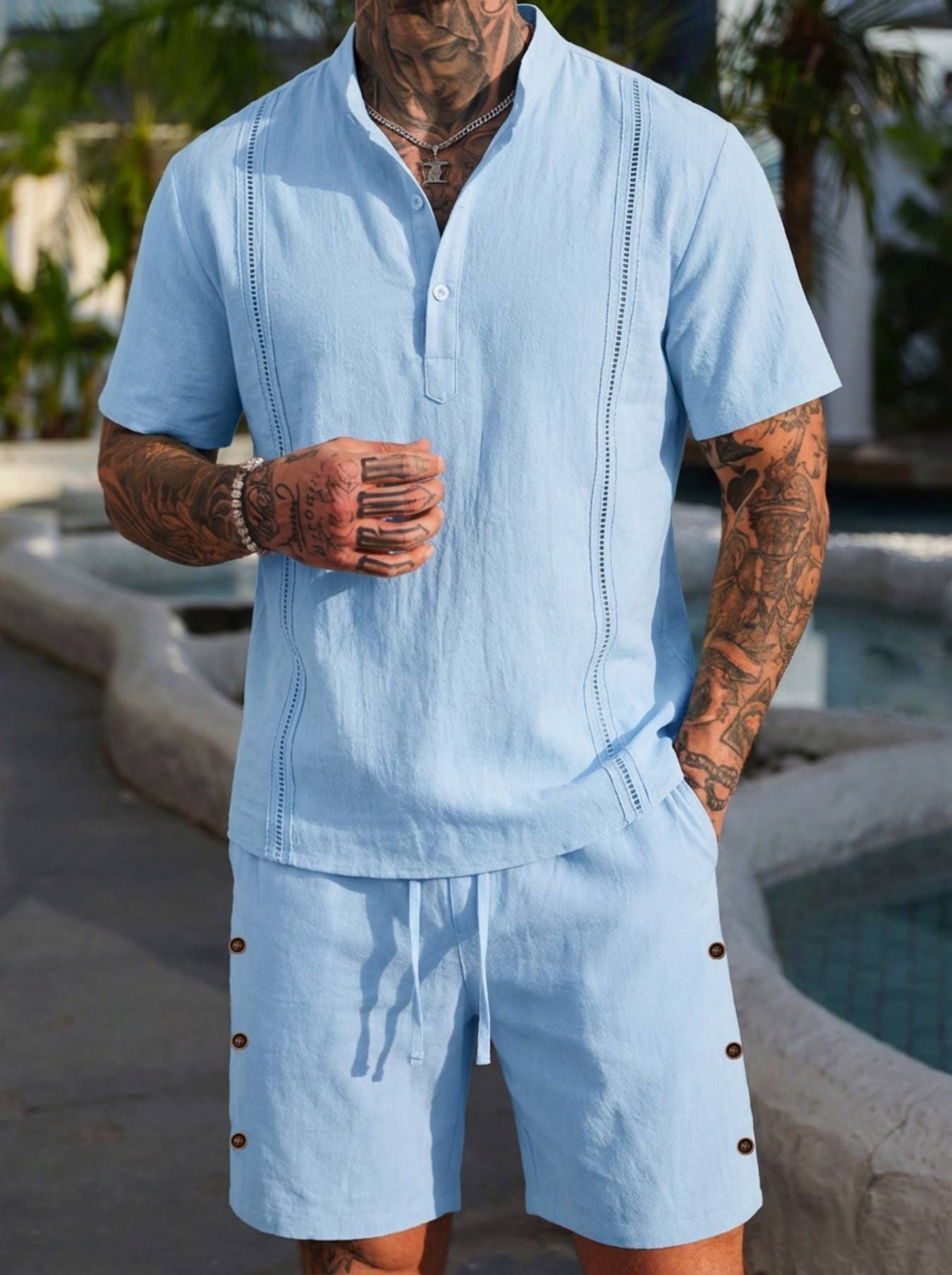 2026 men's summer beach casual - Short Linen Drawstring 리뷰 및 가격