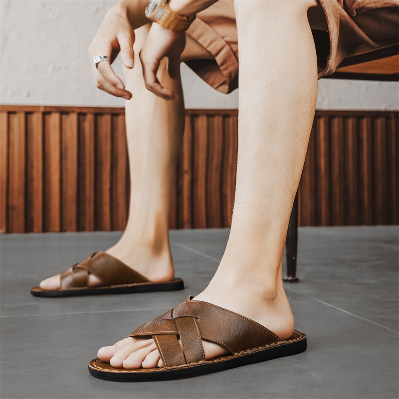Genuine Leather Men Casual San - Flip Flop Leather Men 리뷰 및 가격