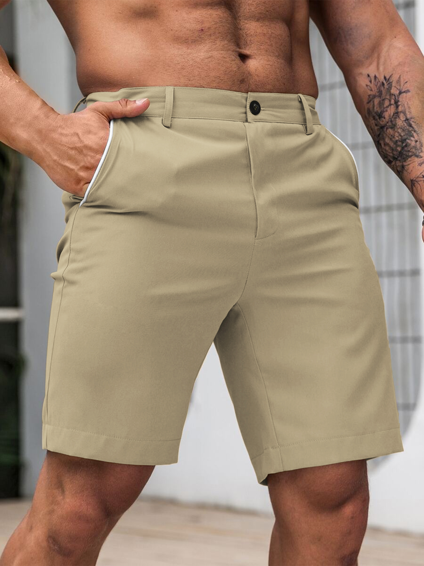 Men Fashion Slim Fit Chino Sho - Shorts Chino Slim 리뷰 및 가격
