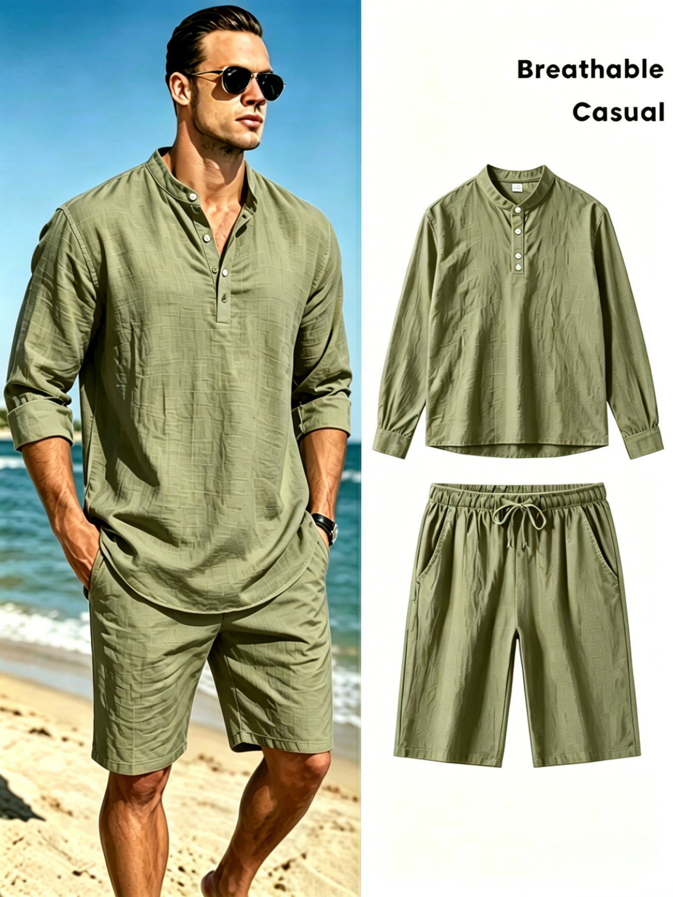 mens cotton linen henley shirt - Short Linen Drawstring 리뷰 및 가격