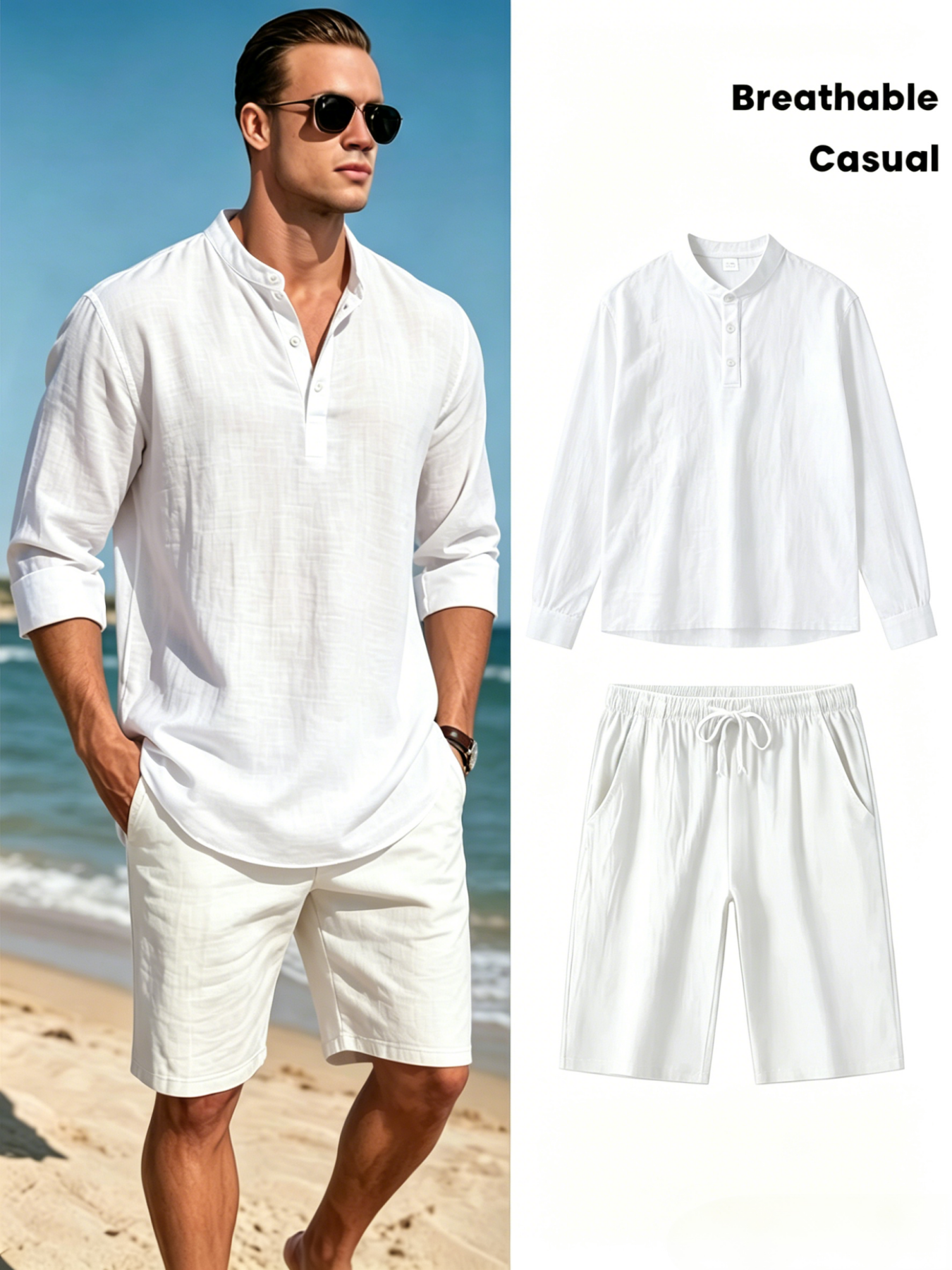 mens cotton linen henley shirt - Short Linen Drawstring 리뷰 및 가격