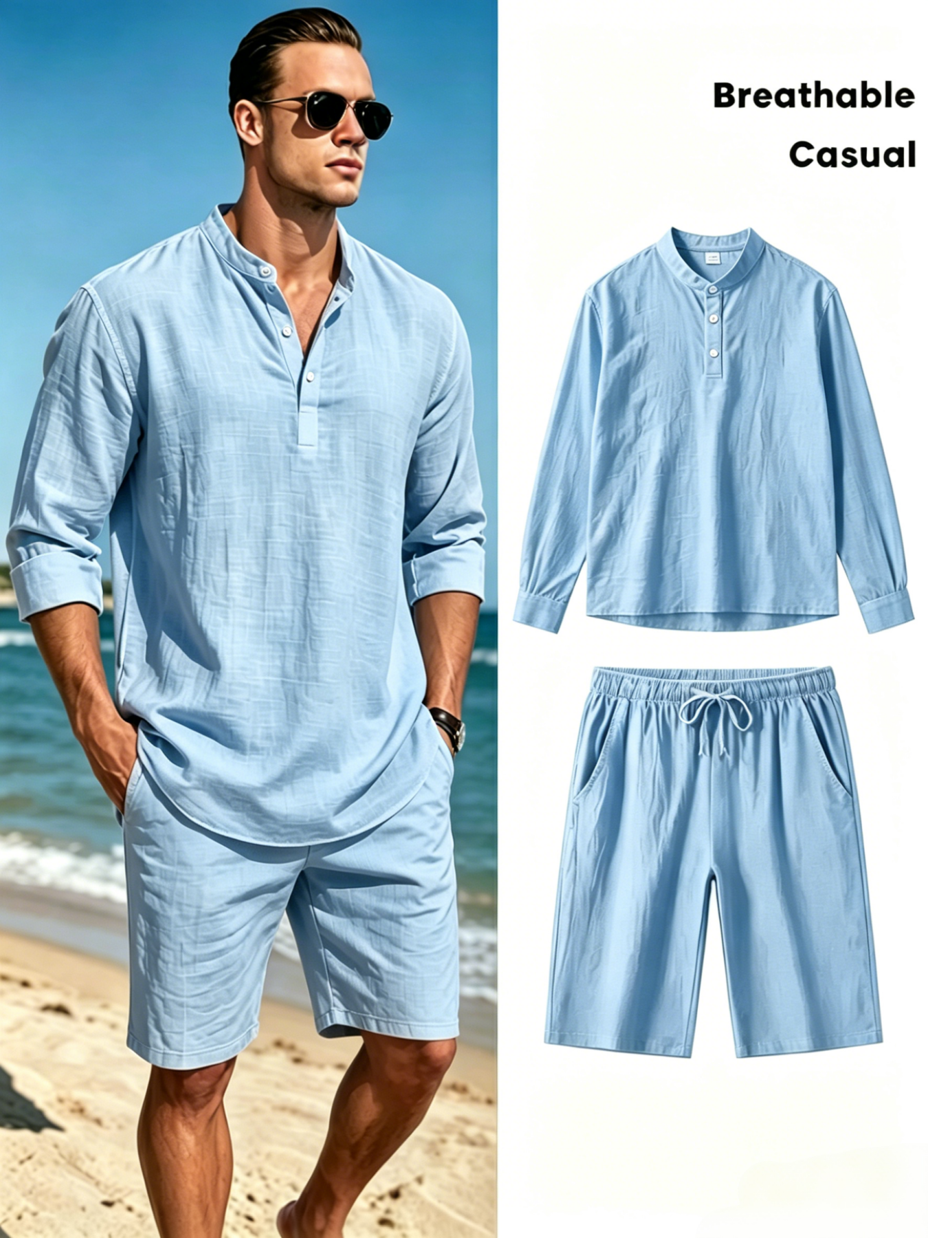 mens cotton linen henley shirt - Short Linen Drawstring 리뷰 및 가격