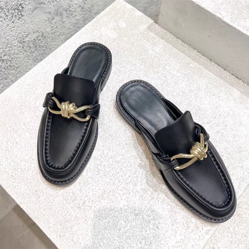Metal Buckle Half Slippers For - Flip Flop Leather Men 리뷰 및 가격
