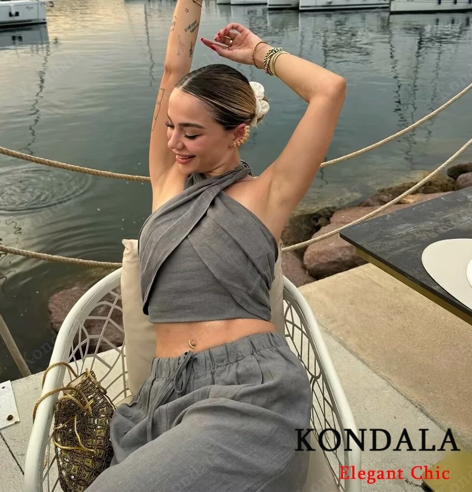 KONDALA Sexy Casual Crossover  - Short Linen Drawstring 리뷰 및 가격