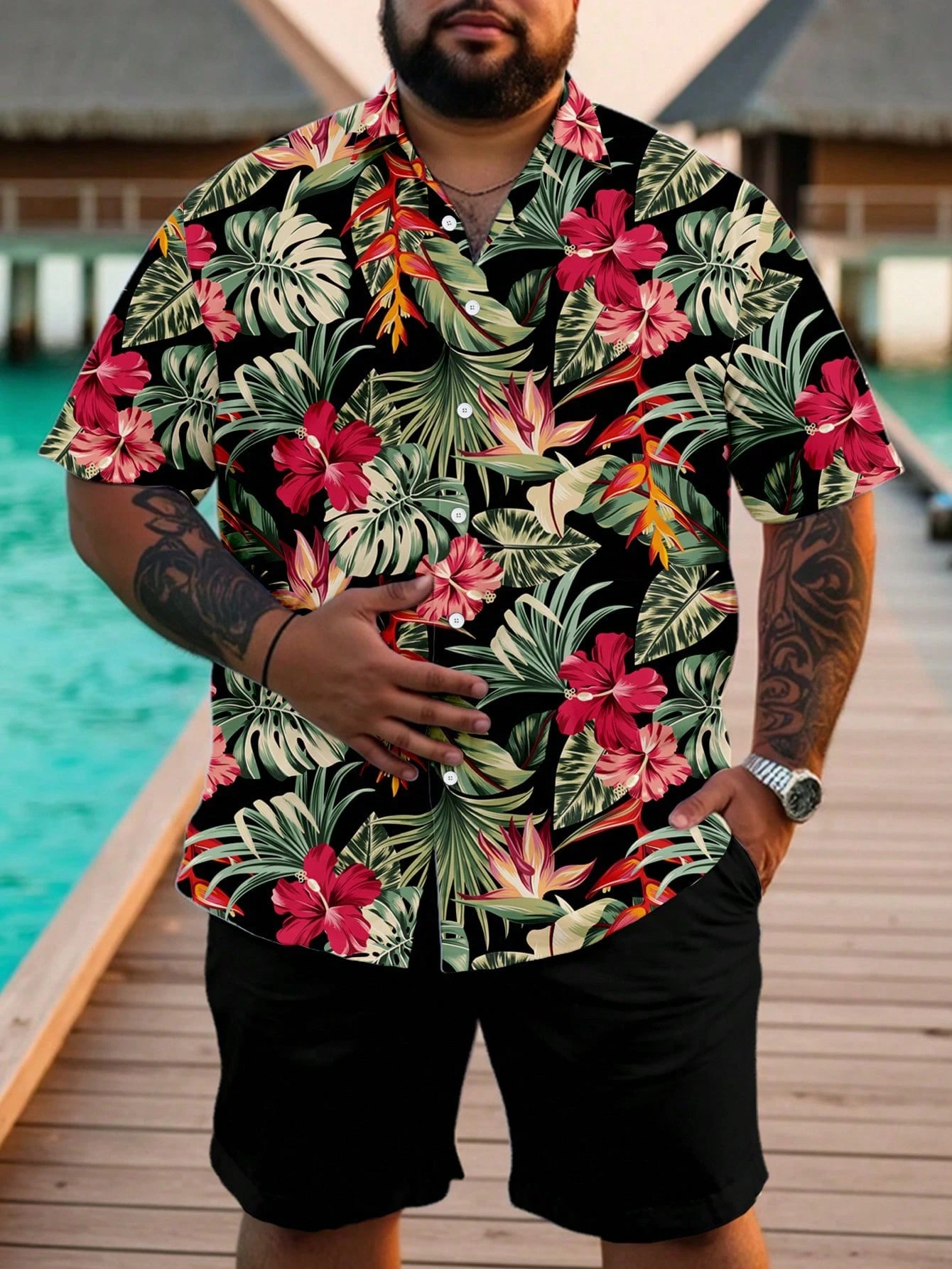 Casual Hawaiian Shirt Men Trop - Resort Shirt Floral 리뷰 및 가격