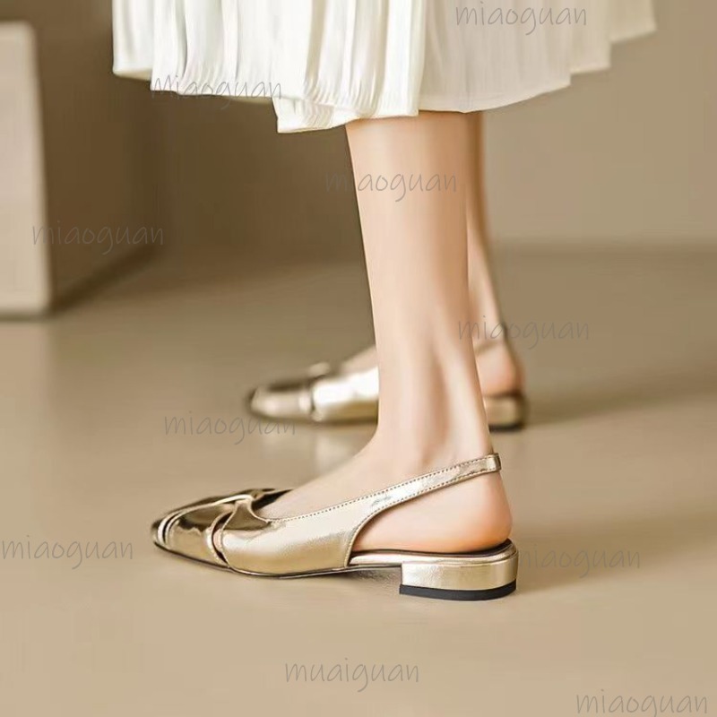 Cover Toe Low Heel Pumps Women - Casual Sandal Leather 리뷰 및 가격