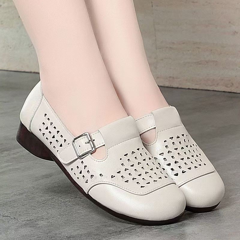 Women's Leather Hollow Out Low - Casual Sandal Leather 리뷰 및 가격