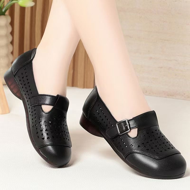 Women's Leather Hollow Out Low - Casual Sandal Leather 리뷰 및 가격
