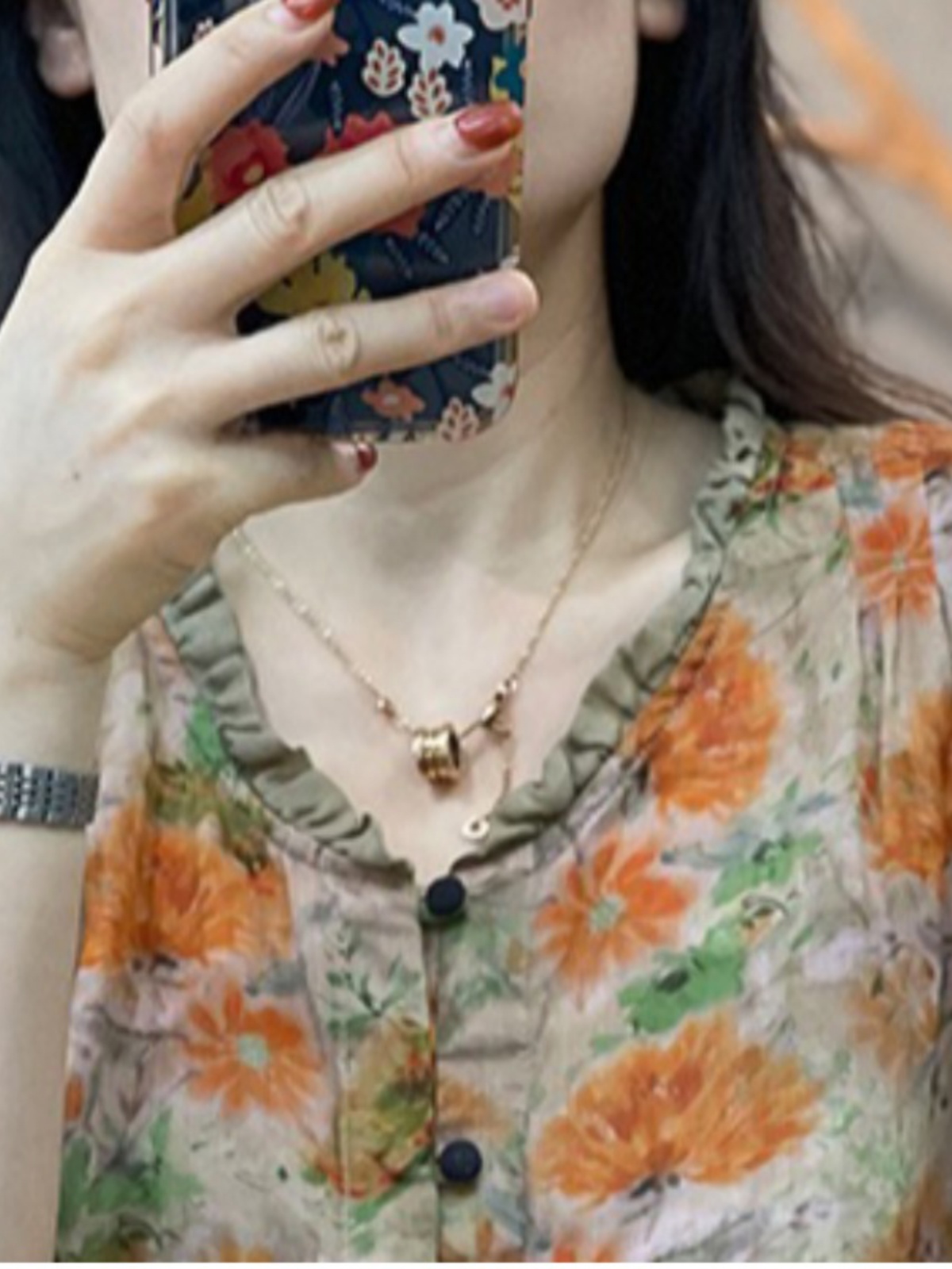 Large Size Women's Artistic Fl - Linen Shirt Breathable 리뷰 및 가격