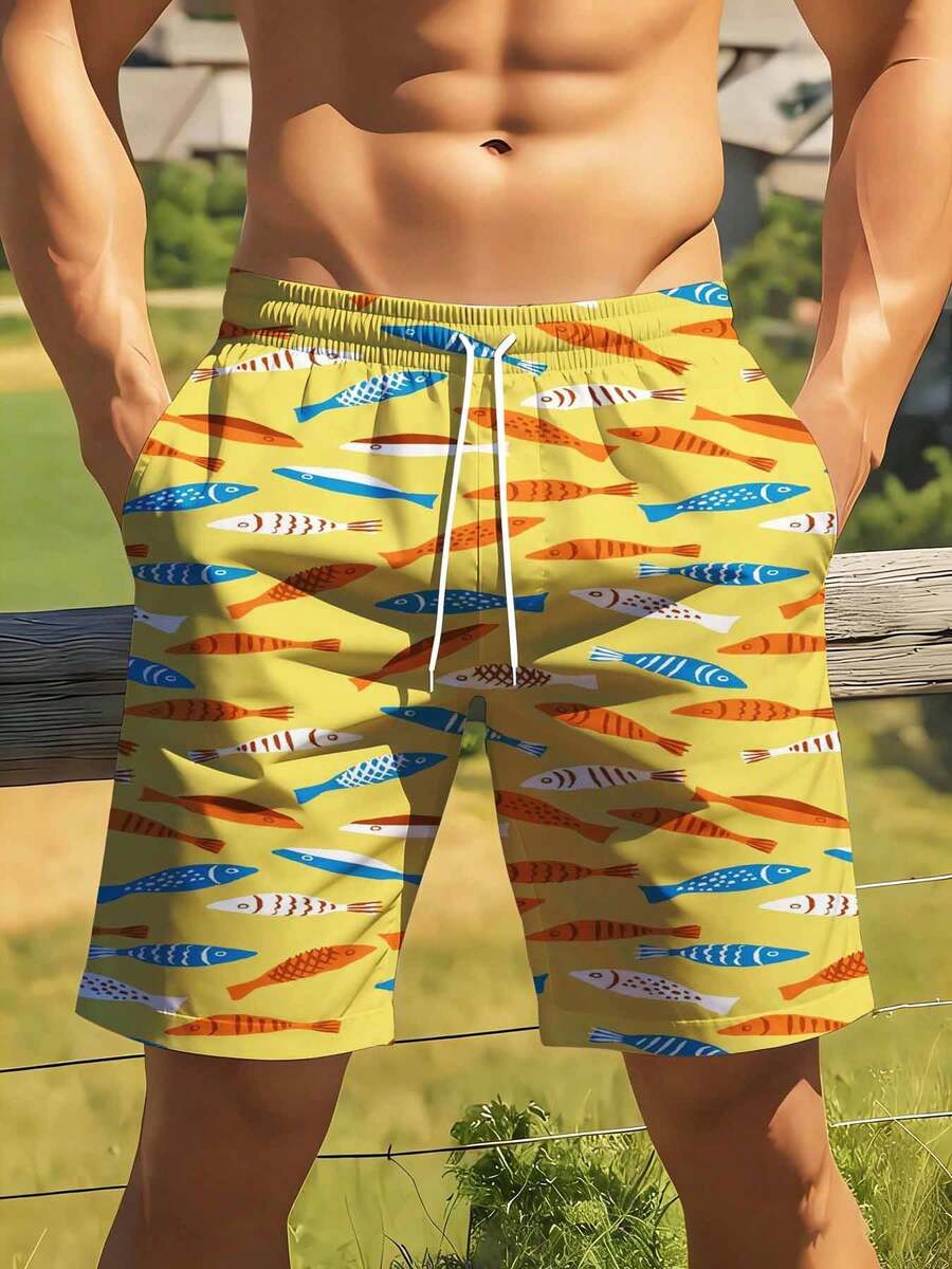 Colorful Fish Pattern Swim Tru - Swim Trunk Quick Dry 리뷰 및 가격