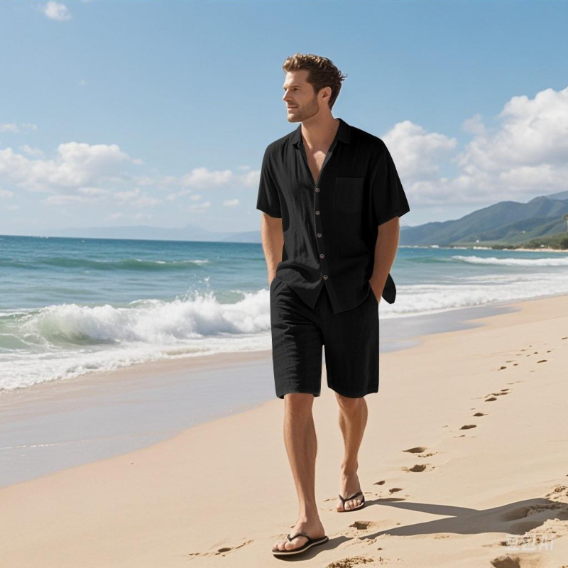 High-End Men's Summer Shorts S - Linen Shirt Breathable 리뷰 및 가격