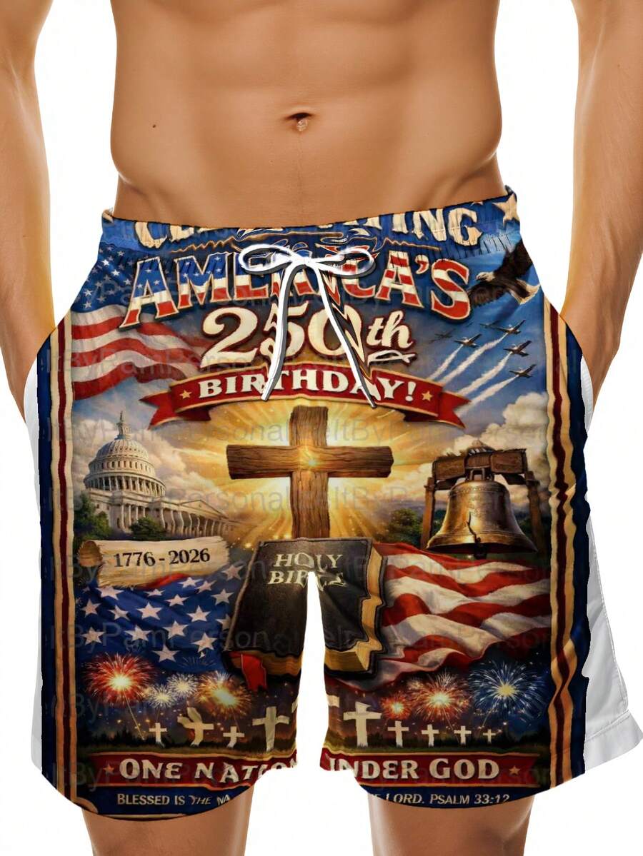 Mens Patriotic Swim Trunks 250 - Swim Trunk Quick Dry 리뷰 및 가격
