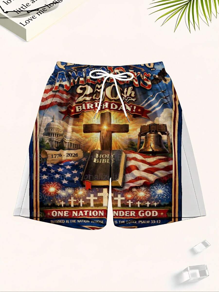 Mens Patriotic Swim Trunks 250 - Swim Trunk Quick Dry 리뷰 및 가격