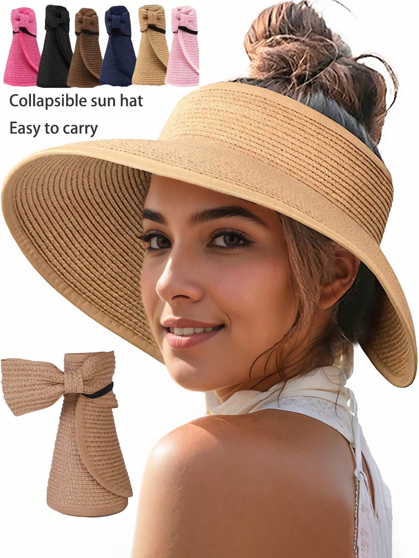 Sun Visor Hats For Women Wide  - Packable Hat Nylon 리뷰 및 가격