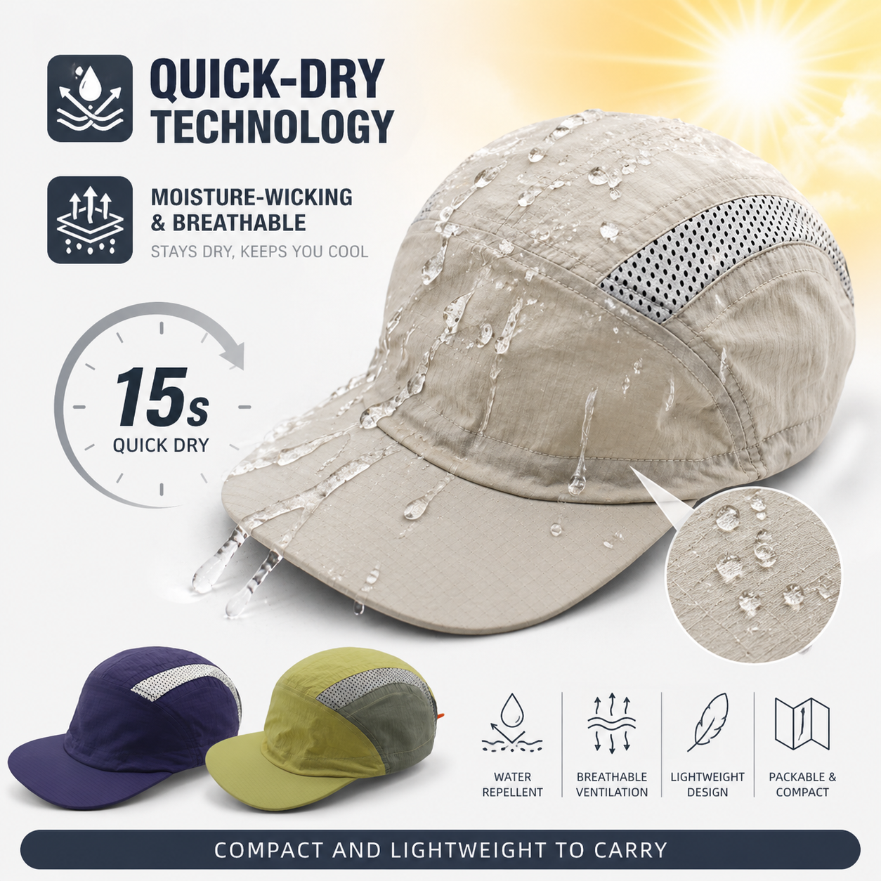 Quick Dry Running Cap Men Wome - Packable Hat Nylon 리뷰 및 가격