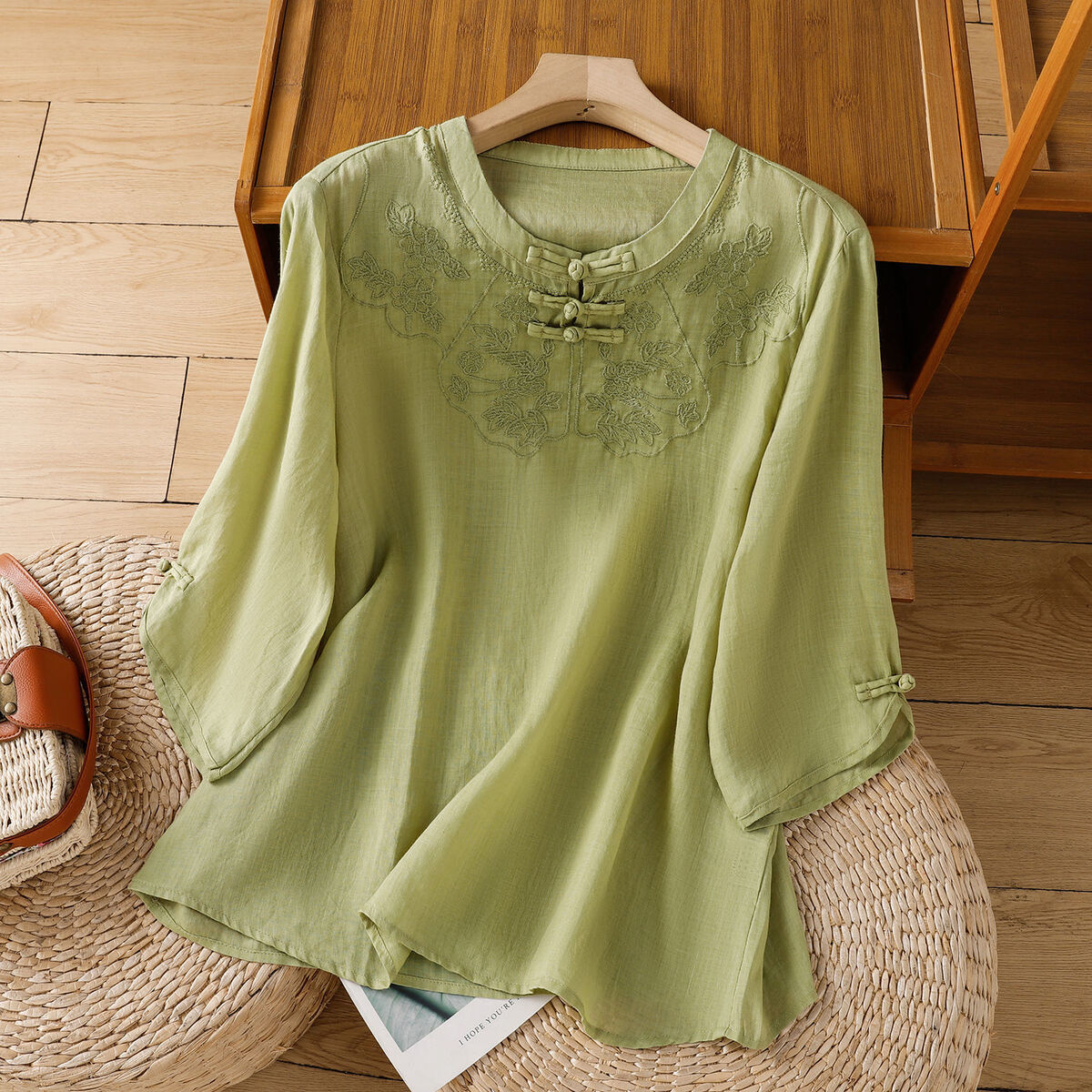Chinese Style Round Collar But - Shirt Camp Collar 리뷰 및 가격