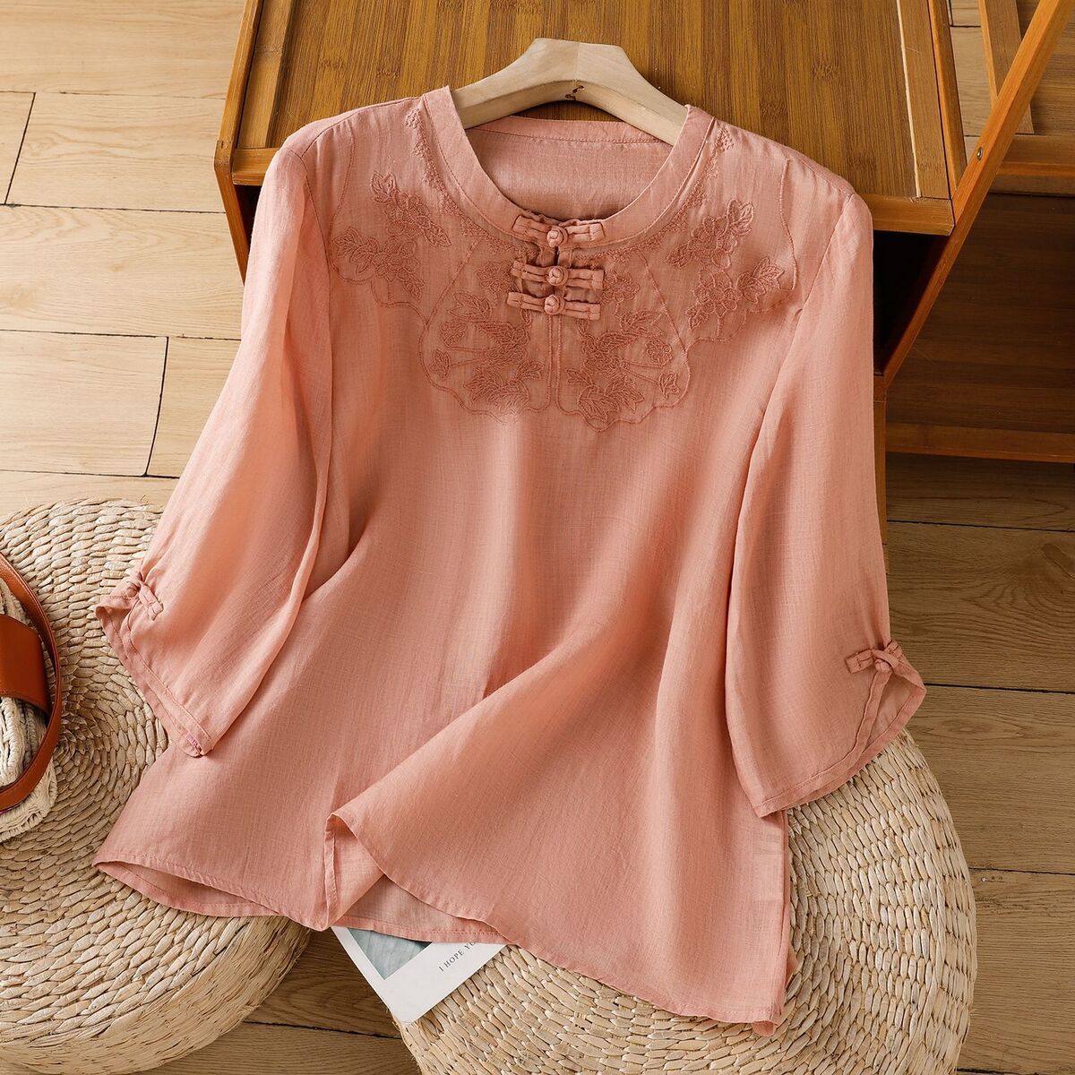 Chinese Style Round Collar But - Shirt Camp Collar 리뷰 및 가격