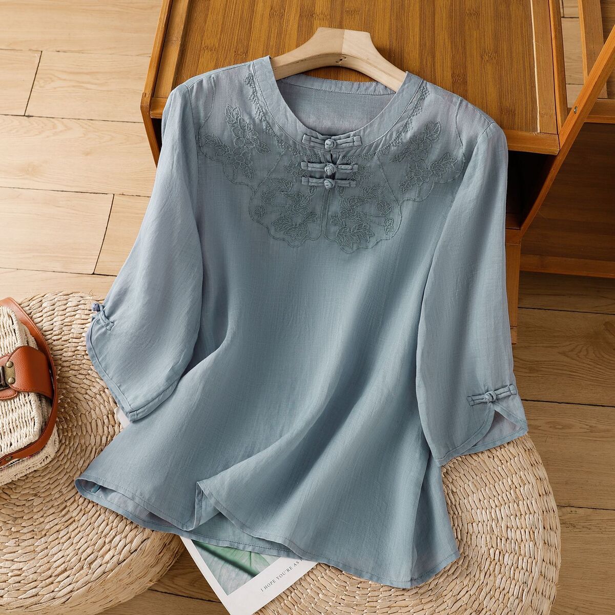 Chinese Style Round Collar But - Shirt Camp Collar 리뷰 및 가격