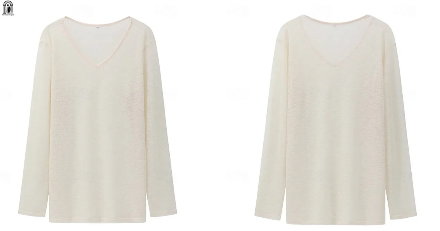 Men's Casual V-Neck Linen Blen - Linen Shirt Breathable 리뷰 및 가격