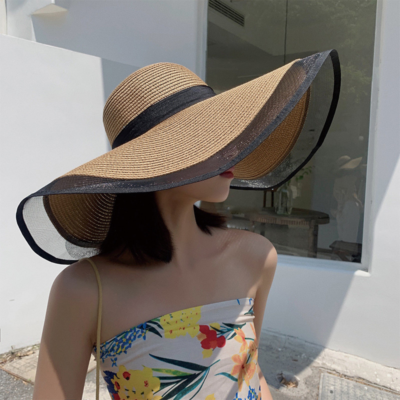 Women Sun Hat Big Eaves Waves  - Bucket Hat Straw 리뷰 및 가격