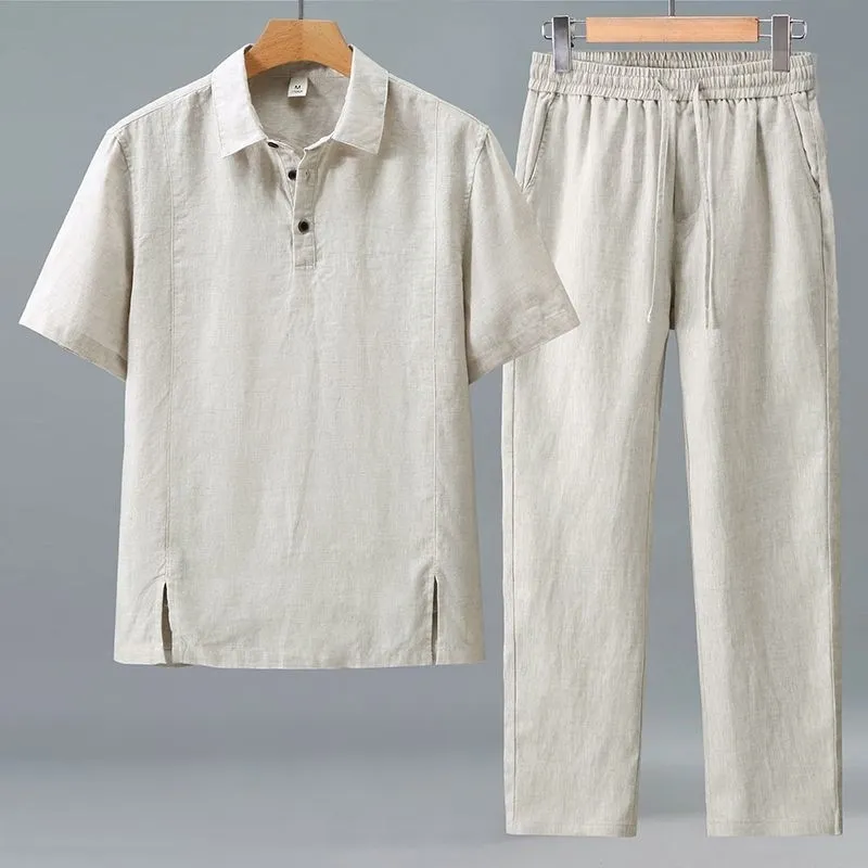 Men Plus Size Summer Linen Two - Short Linen Drawstring 리뷰 및 가격