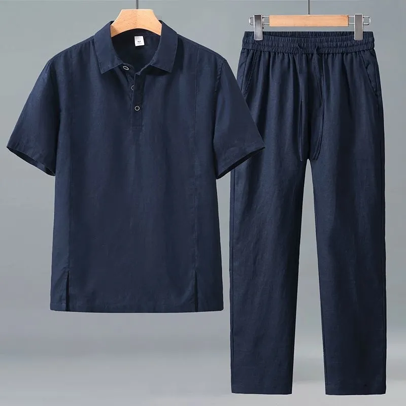 Men Plus Size Summer Linen Two - Short Linen Drawstring 리뷰 및 가격