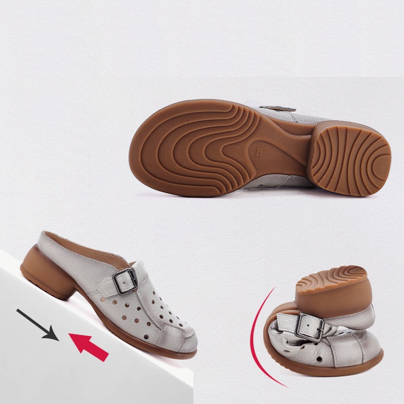 New Cow leather low heel sanda - Casual Sandal Leather 리뷰 및 가격