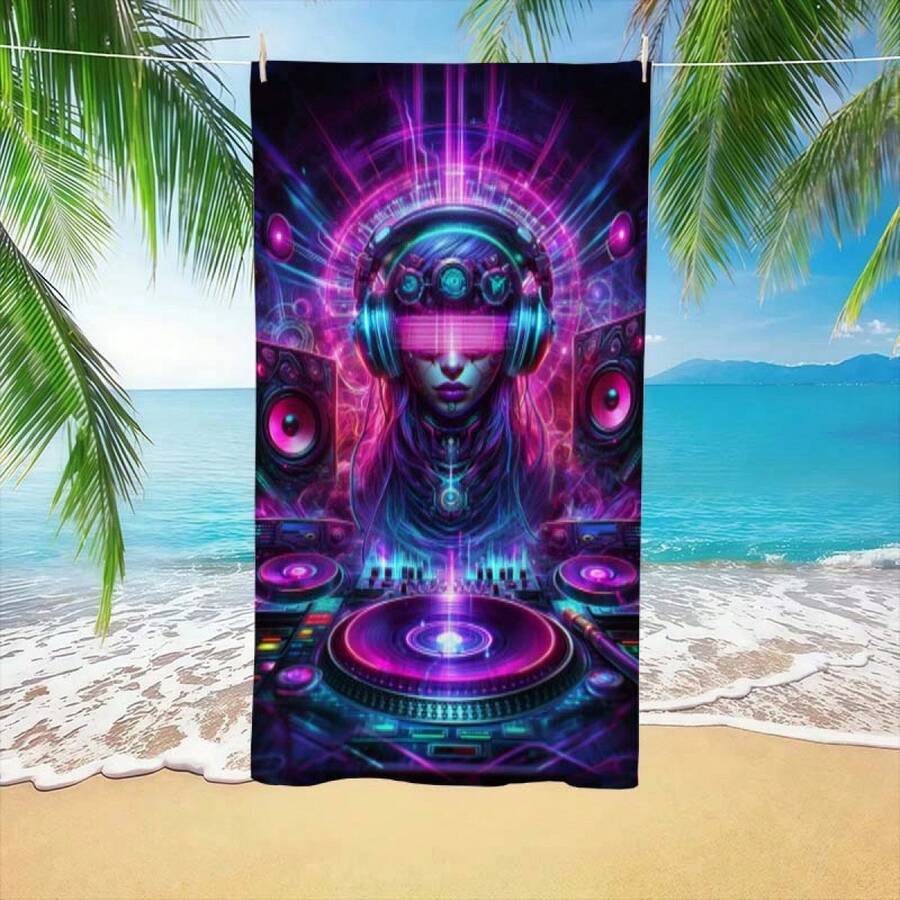 Extra Large Cyberpunk DJ Patte - Beach Towel Large 리뷰 및 가격