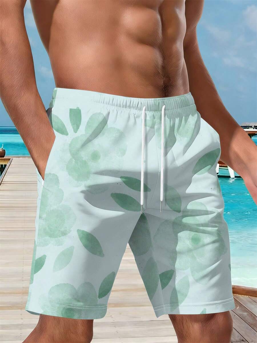Mens Floral Print Beach Shorts - Swim Trunk Quick Dry 리뷰 및 가격