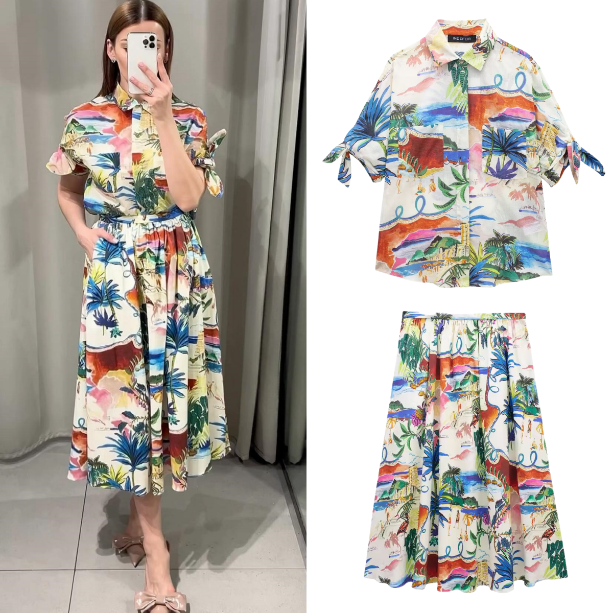Chic Printed Lapel Single Brea - Resort Shirt Floral 리뷰 및 가격