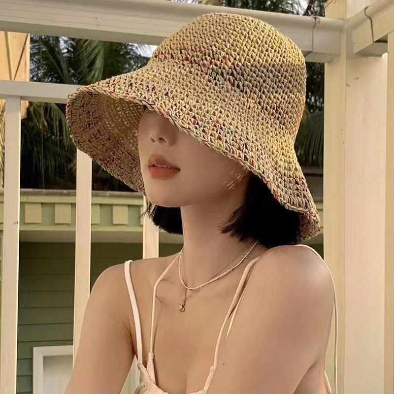 Handwoven Rainbow Straw Hats W - Bucket Hat Straw 리뷰 및 가격