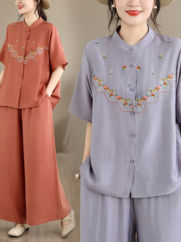 Embroidered Cotton Linen Short - Linen Shirt Breathable 리뷰 및 가격