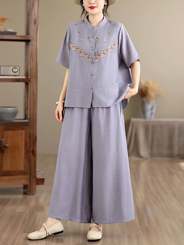 Embroidered Cotton Linen Short - Linen Shirt Breathable 리뷰 및 가격