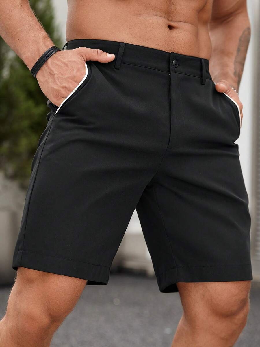 Men's Contrast Trim Chino Shor - Shorts Chino Slim 리뷰 및 가격
