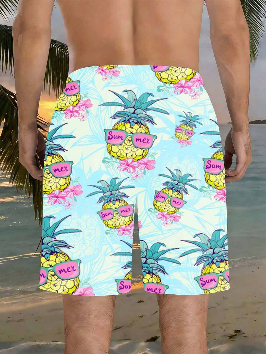 Mens Summer Pineapple Print Sw - Swim Trunk Quick Dry 리뷰 및 가격