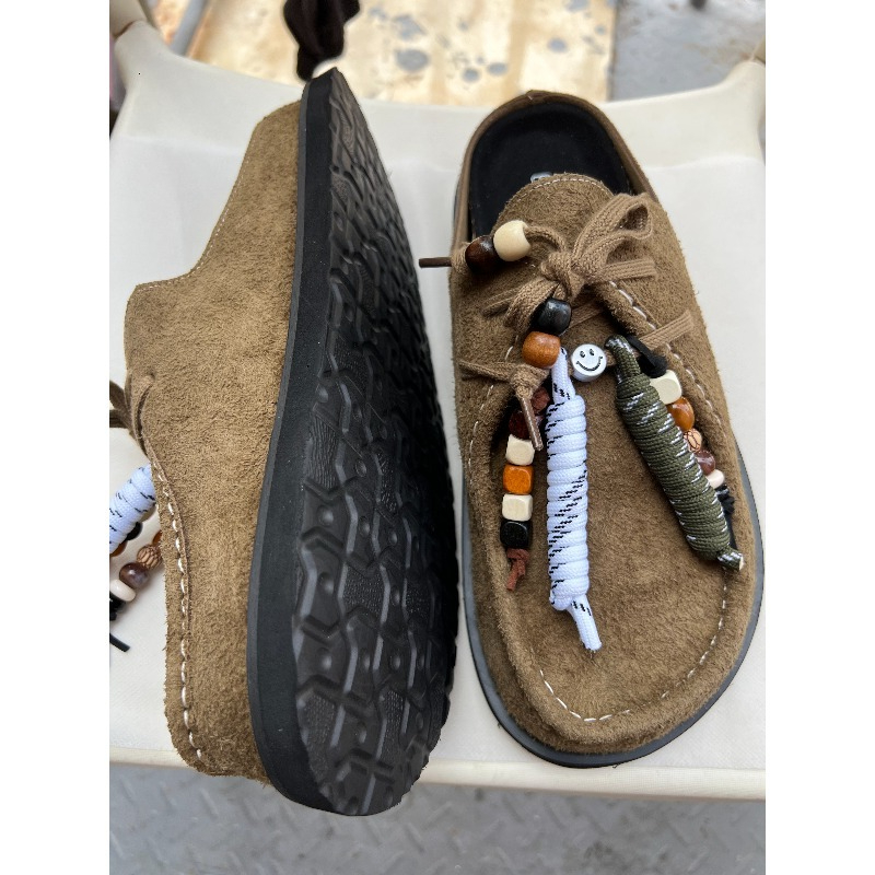 Women Men Clogs Cow Suede Leat - Flip Flop Leather Men 리뷰 및 가격