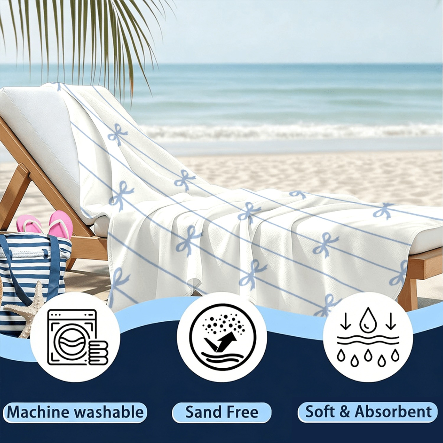 1pc Summer Beach Towel Blue Ri - Beach Towel Large 리뷰 및 가격