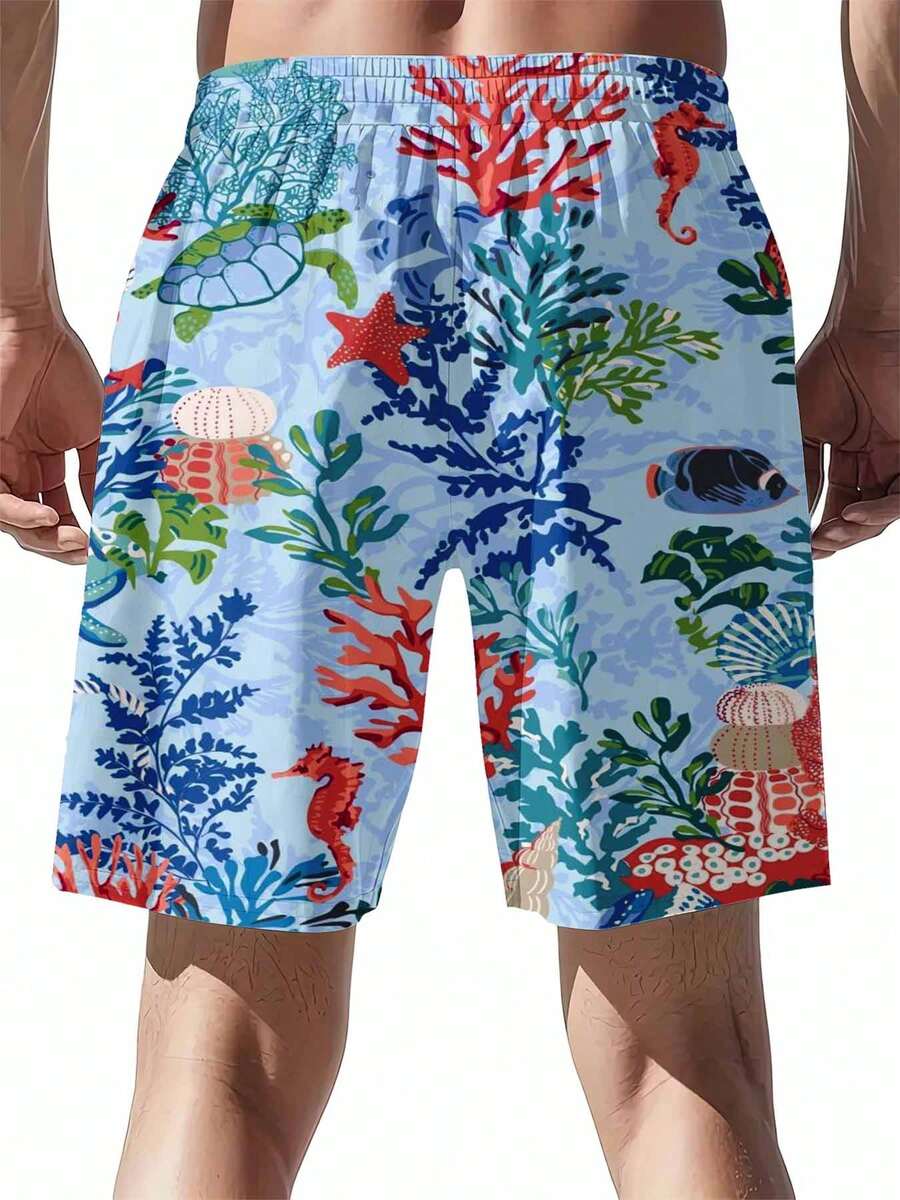 Mens Ocean Life Print Swim Tru - Swim Trunk Quick Dry 리뷰 및 가격