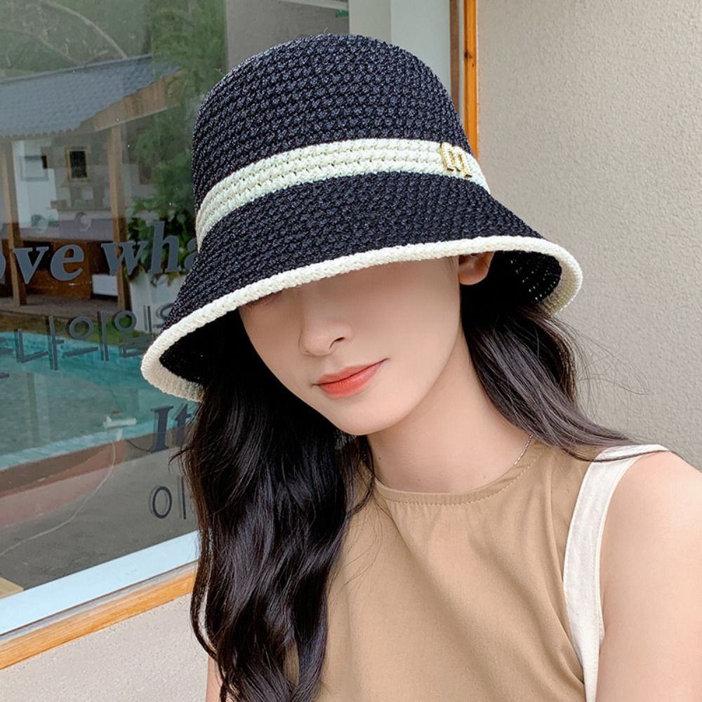 Elegant Bow Fisherman Hat Fold - Bucket Hat Straw 리뷰 및 가격