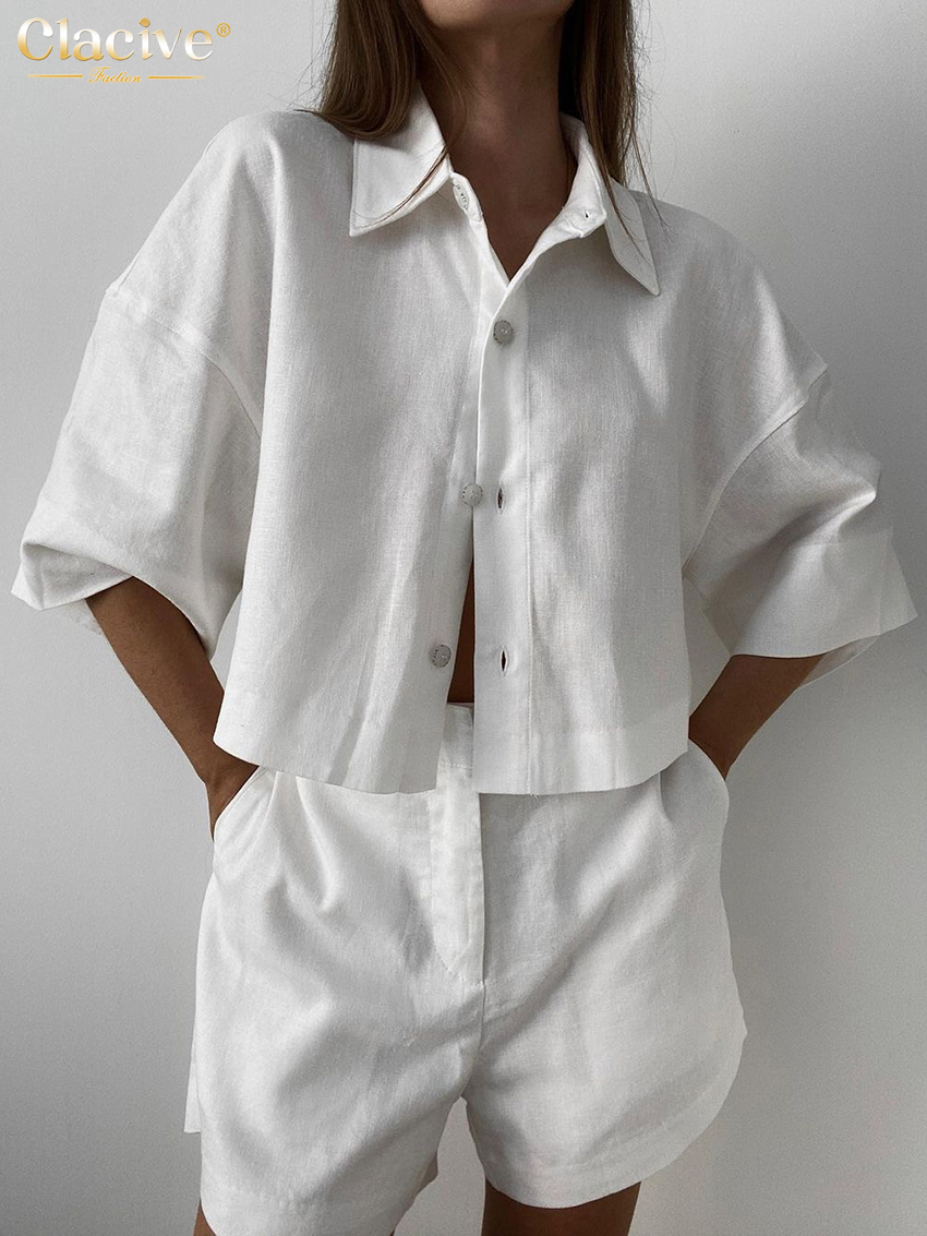 Clacive Summer Slim White Line - Linen Shirt Breathable 리뷰 및 가격