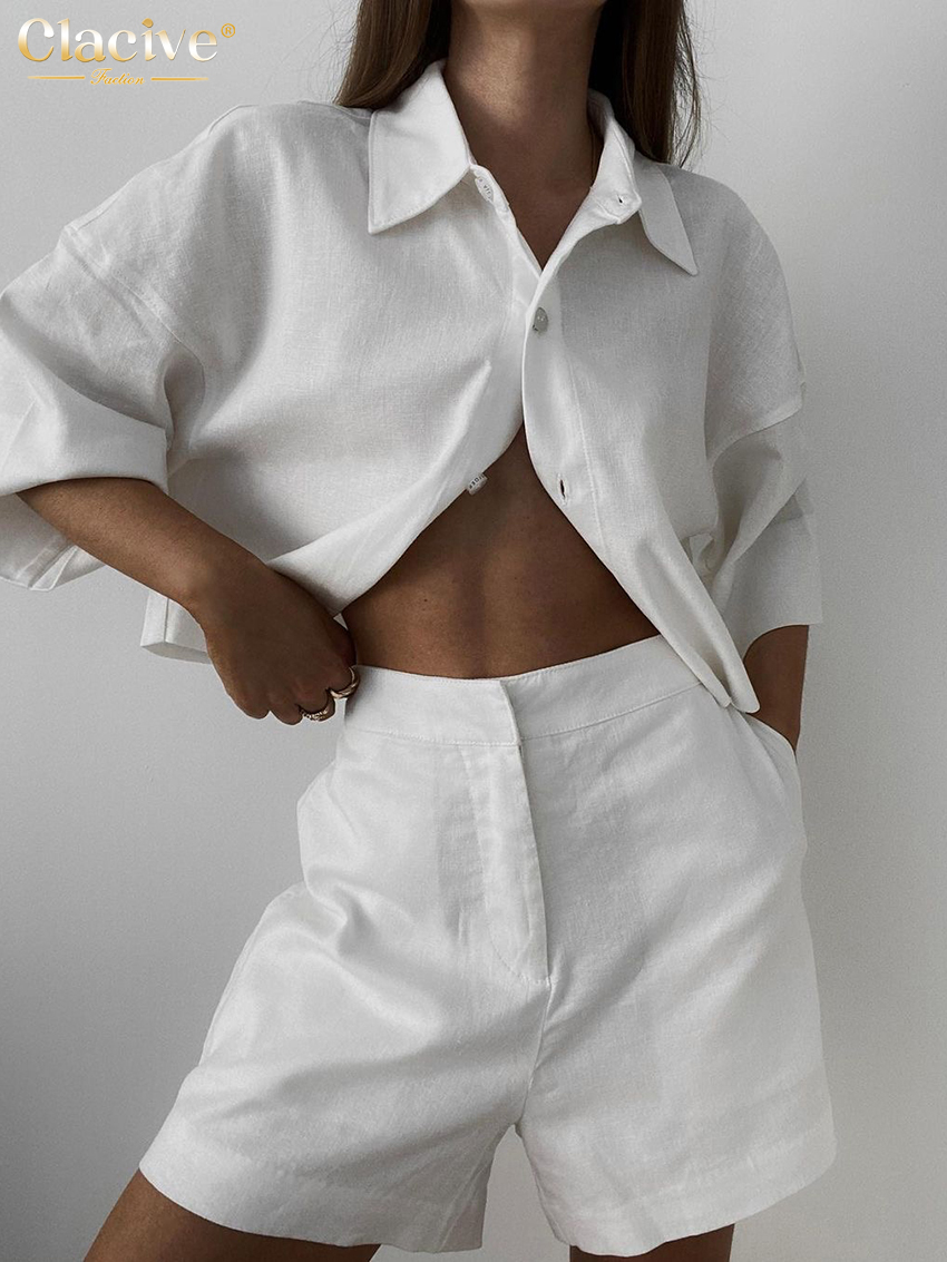 Clacive Summer Slim White Line - Linen Shirt Breathable 리뷰 및 가격